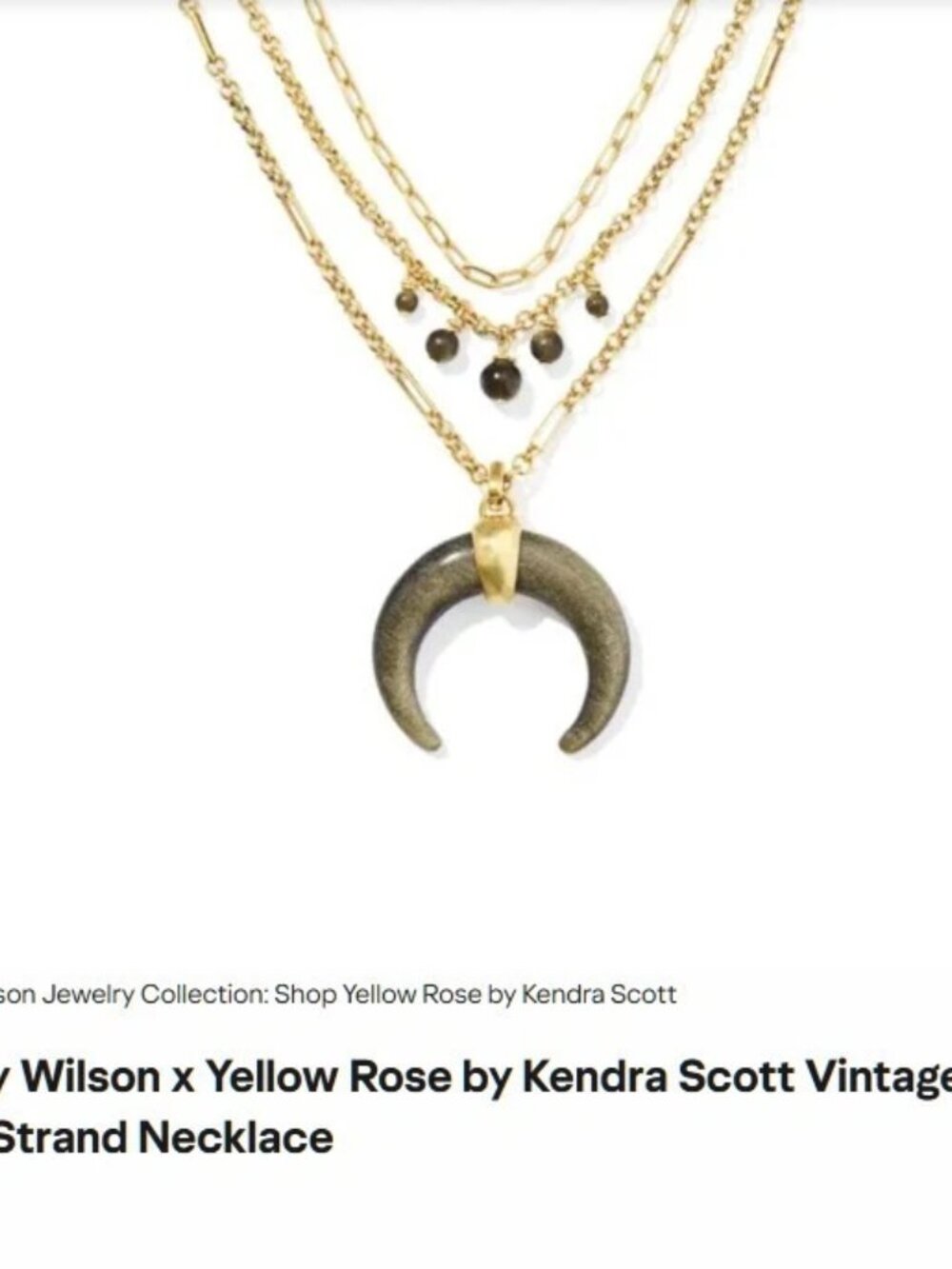 Lainey Wilson Yellow Rose Kendra Scott Multi Strand Crescent Necklace Whirlwind